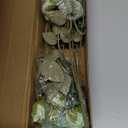 5 Stems 10 Heads Artificial Flowers Small Roses with Leaf Bouquet for Valentines Decoration Kitchen Wedding Office (2 Pack, Green)