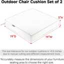 Favoyard Patio Chair Cushions 19 x 19 x 3 Inch Waterproof Outdoor Seat Cushions for Patio Furniture 3-Year Color Fastness Garden Sofa Couch Pads with Handle & Adjustable Straps Set of 2, Blue