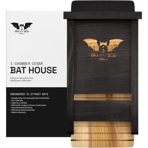 Complete Outdoor Bat House & Box - Single-Chamber - Deters Mosquitoes - No Interior Paint - Easy to Hang