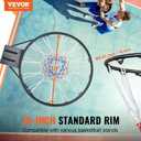 VEVOR Basketball Hoop, 44 54 Inchs PC Backboard Wall Mounted, Basketball Portable Hoop & Goal, Indoor & Outdoor with Hand-Crank Adjustment, Classic Basketball Court, Teens, Adults, Schools, Parks