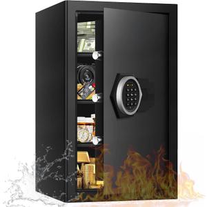 5.3 Cu ft Extra Large Home Safes Fireproof Waterproof, Anti-Theft Fire proof Safes for Home Use With Combination Lock, Spare Keys, 3 Removable Shelves, Jewelry Safe for Home Money Documents
