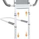 Bed Rails for Elderly Adults Safety: Adjustable Bedside Assist Rails with Storage Pockets, Non-Slip Handles, Sensor Night Light, 400LB Gravity Capacity (Compatible with Bed Frames 13.19"-19.69" )