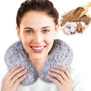 REVIX Microwavable Neck Warmer, Heated Neck Pillow with Flaxseed, Moist Heat Pad for Shoulder, Microwave Heating Pad with Soft Cover for Relaxation and Comfort