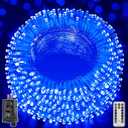 Ollny Christmas Lights Outdoor 800LED 262FT, Blue Plug in Fairy Lights with Remote, 8 Modes Waterproof Timers Dimmable LED String Lights for Indoor House Outside Bedroom Patio Balcony