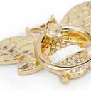 Allengel Bee Phone Ring Holder Finger Kickstand with Crystal, Cute Phone Ring Grip Holder for iPhone or Smartphone Cases, Gold White