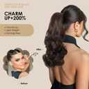 Claw Clip Ponytail Extension Blonde 18" Long Wavy Ponytail Clip in Hair Extensions for Women Curly Natural Layered Pony Tails(Light Brown With Blonde Highlights)