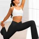 G Gradual Women's Flare Leggings Crossover Yoga Pants 29"/30.5"/32" High Waist Bell Bottom Pants for Women with Pockets (Black, XXL)