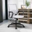BestOffice | Ergonomic Office Chair | Mid-Back Swivel Desk Chair | Breathable Backrest & Lumbar Support | Adjustable Height | Sponge Seat | Rolling Wheels | White | for Adults & Women, 22d X 22w X 35.2h in
