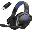 NUBWO Wireless Gaming Headset with Mic for Ps5 Ps4 PC, Zero Interference, 100-Hour Battery All-Day Play, 23ms Sync for Fortnite & Call of Duty/FPS Gamers, Triple Mode All Devices Compatible - Blue