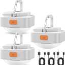 Rechargeable Camping Lights FLY2SKY 3Pcs White Tent Lights Mini Flashlight Portable LED Camping Lantern Survival Gear Camping Accessories for Hiking Backpacking Fishing Hurricane Emergency Outage