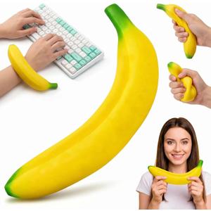 Bannana Squishy Toy, 2026 New Giant Banana Squishy Toy, 7 Inch Soft Jumbo Banana Squishy, PU Foam Banana Stress Relief Toy for Work and Daily Relaxation