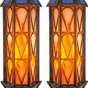 Solar Flame Wall Sconce Lights Outdoor, 74 LED Flickering Flame Sconces, Solar Powered Auto On/Off, Waterproof Wall Lanterns for House Garage Doorway Garden Porch Patio Yard Decoration (2 Pack)
