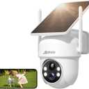 ANRAN Solar Security Cameras Wireless Outdoor,2K Cameras for Home Security with Fixed Solar Panel, 360° PTZ for Home Surveillance,2.4G WiFi, PIR Human Detection, 3MP Color Night Vision, 2-Way Talk