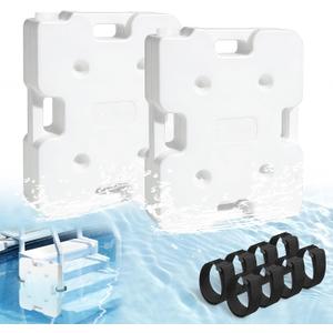 2 Pack 48lbs Heavy Duty Pool Ladder Weights, HDPE Waterproof Swimming Pool Ladder Weights for Steps, Pool Step Weights for Above & Underground Ground Pools (12.8" x 16.7")
