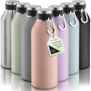 SipX Triple-Insulated Stainless Steel Water Bottle - 32oz. With Cover Lid, BPA-Free Reusable Insulated Water Bottle Keeps Cold For 24 Hours, (Pink)
