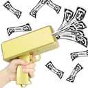 Wowok Money Gun Shooter, Make it Rain Money Toy Gun, Prop Money Gun, Spary Cash Gun for Movies Game Party Toy Gun (Metallic Gold)