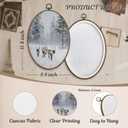 LKETW Winter Reindeer Oval Wall Art Decor, Rustic Winter Elk Deer Oval Canvas Hanging Decor, Retro Farmhouse Forest Reindeer Wall Decorations for Home Living Room Bedroom, 8.6x11.4 Inch