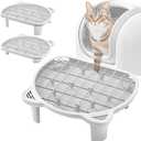 Litter Catching Step for Cat Litter Box, Litter Trap Stool for Automatic Litter Box Self Cleaning, Litter Collection Stairs for Litter Robot, Litter Catcher Ramp for Old Geriatric Senior Cat or Kitten (White)