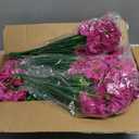 14 x Yastouay Artificial Flowers for Outdoors, 14 Bundles Fake Outdoor Flowers, UV Resistant Artificial Plants & Flowers for Decoration, Fuchsia Realistic Morning Glory for Outdoor Porch Garden Decoration