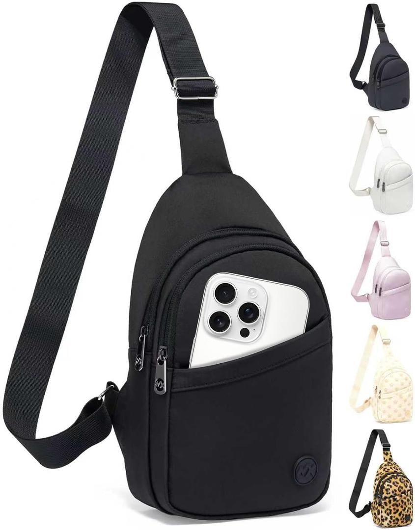 MAXTOP Crossbody Bags for Women Men Lightweight Sling Bag Fanny Packs for Travel Casual Outdoors Gifts for Family Black