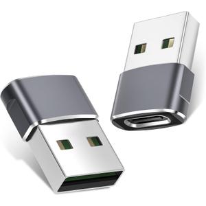 Basesailor USB to USB C Adapter for iPhone 16 Charger 2Pack,USBC Female to A Male OTG Type C Converter for Apple Watch Ultra iWatch 8 9 10,iPhone 15 14 Plus Pro Max,AirPods,iPad,Car,Samsung S25 S24,17