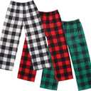 Ekouaer Boys Pajama Pants 2 Pack Sleep Pants Soft Elastic Waist Kids Pajama Bottoms Plaid Lounge Pants with 2 Pockets (10-11 Years, B-pattern7)