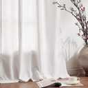 jinchan White Linen Curtain 100 Inch Extra Wide for Patio Sliding Glass Door Room Divider Farmhouse Grommet Top Light Filtering Window Drape for Bedroom Floor to Ceiling Window 100Wx108L 1 Panel