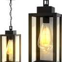 Outdoor Pendant Light Fixture Waterproof Outdoor Hanging Porch Light Anti-Rust Exterior Hanging Outdoor Lantern for Porch Yard Front Door Garage Balcony Patio Garden - 2 Pack