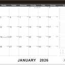TOWWI Desk Calendar 2026, Large Wall or Desktop Monthly Calendar for Daily Schedule, Office, Home - 16.7x11.6 inches (Black) (17x12in)