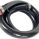 13MM (1/2") X 3.28FT Black High Temp Reinforced Silicone Heater Tubing Hose Radiator Coolant Straight Line(Work Pressure 145PSI/4-ply Reinforced/5MM Thick)+2 Clamp