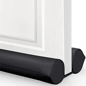 Comfyanno Under Door Draft Stopper - Bottom Door Gap Filler & Seal - Fits 30” to 36” Door, Block Cold Air, Noise, Sound, Wind, Bugs, Easy to Install, Double Side Block, No Adhesive, Black