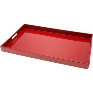 Kotobuki Rectangular Lacquer Serving Tray, 18-3/4-Inch, Red