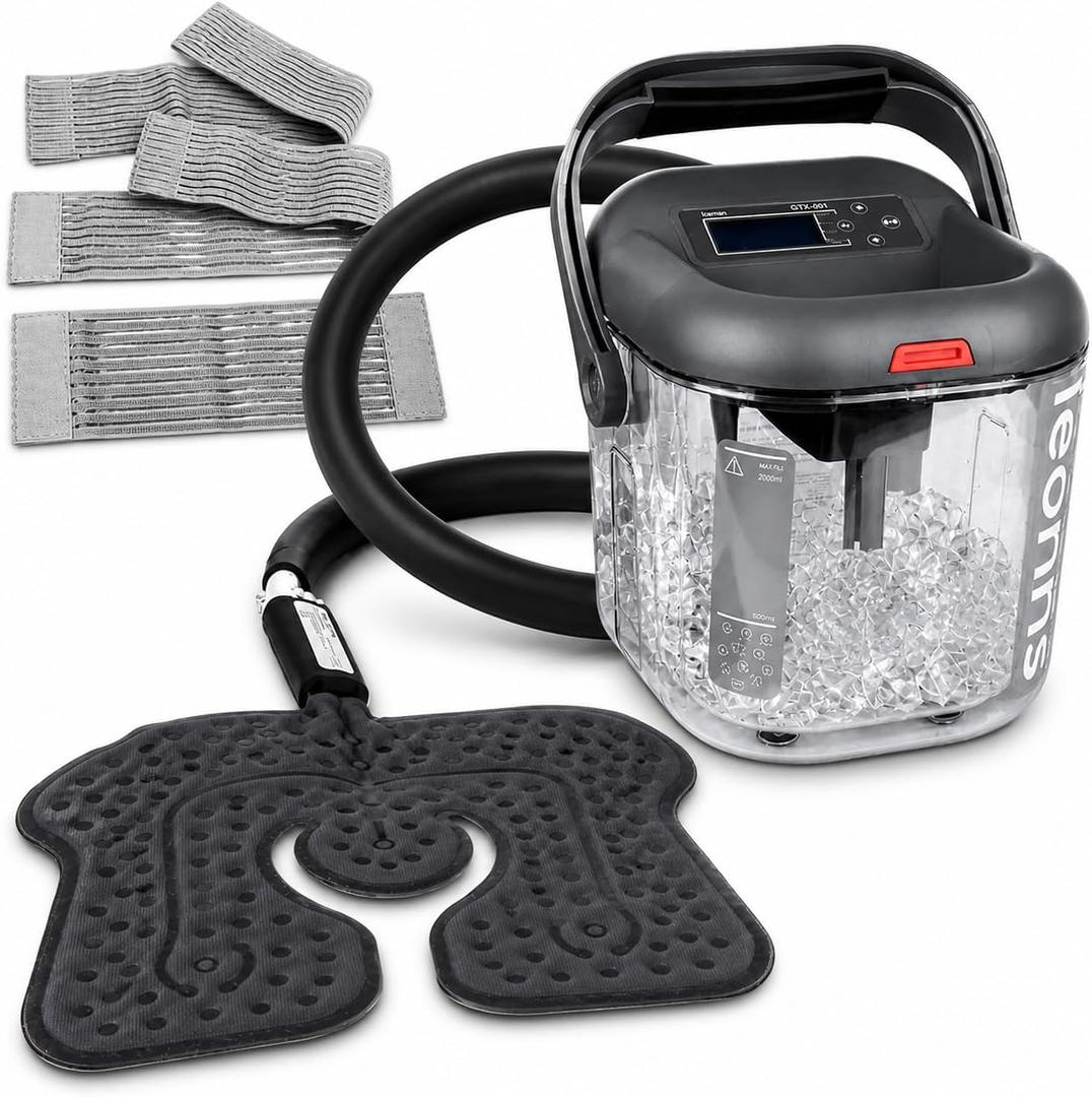 LEONNS Cold Therapy Machine for Knee, Shoulder, Back & Hip After Surgery - Cryotherapy Machine with Universal Pad for Use in Multiple Places (Ice Machine + Universal Pad)