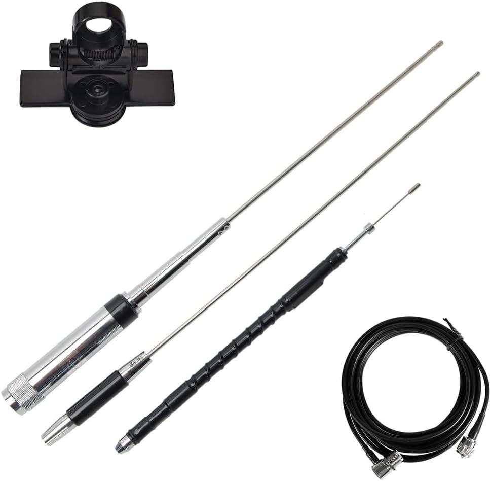 Quad Band Mobile Radio Antenna 29/50/144/430MHz 10m/6m/2m/70cm for TYT TH-9800 Plus,TH-9800D Includes 16.4ft Coaxial Cable and Bracket Clip