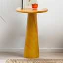 Pedestal End Table - Small Farmhouse Drink Table Rustic Wood Round Stand for Home, Living Room, Bedroom & Corners