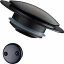 Black Tub Drain Stopper,Welsan Universal Pop Up Bathtub Stopper Replacement Tip Toe, Lift and Turn with 2-Hole Overflow Face Plate Cover and EZ Bath Tub Plug Stopper (Matte Black)