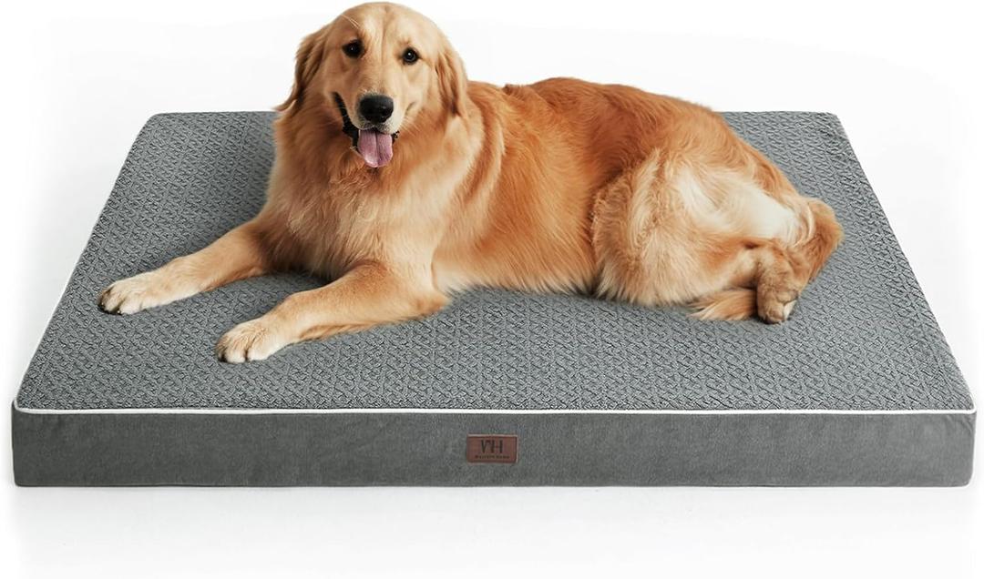 Extra Large Dog Bed, Large Sized Orthopedic XL Dog Crate Bed,Washable & Waterproof Cover Big Plush Pet Bed Mat, Egg Crate Foam Beds