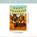 IVN Happy Thanksgiving Dogs Garden Flag 12x18 Inch Double Sided Autumn Harvest Pumpkin Outdoor Yard Flag for Home Front Door Lawn Porch Patio Decor