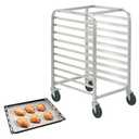 9Tier Commercial Bun Pan Rack with Wheels Applicable to: Quarter Sheet Pan /Half Sheet Pan Heavy Duty Speed Rack Rust Proof Bread Proofing & Storage for Bakeries, Commercial Kitchens 15"x16"x28" 