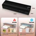 13 Inch Laminator Machine, A-3 9-in-1 Thermal Laminator with Sheets for Hot & Cold Laminating Machine, Features Fast 60-Sec Warm Technology and Never-Jam Design for Home,Office,or School,Glossy Black