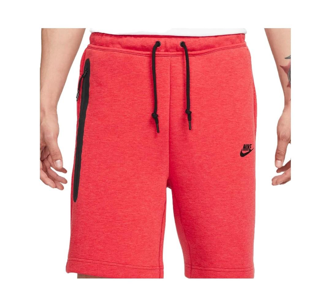 Nike Sportswear Tech Fleece Men's Shorts FB8171-672 (LT UNIV RED HTR/Black), Size S