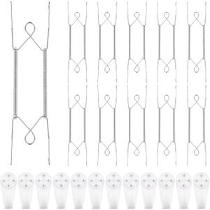 30 Pack Plate Hanger for Wall Upgraded Wall Plate Hangers with 30 Pieces Hooks Stainless Steel Wire Holders Compatible with Decorative Dishes(10 Inch)
