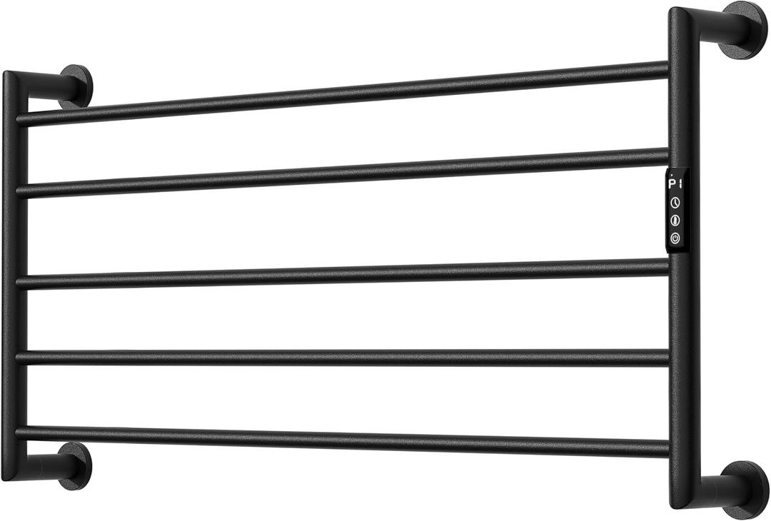 Electric Towel Warmer, Wall-Mounted, Smart Temp/Timer, Plug-in/HW, LR Compatible 20" x 42"