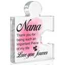 Gifts for Nana Grandma Birthday Christmas Mothers Day, Nana Gifts Acrylic Puzzle Plaque Decorative Gift Idea from Grandkids Granddaughter Grandson
