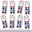 Sabary 32 Pack Valentine Watercolor Paint Sets Valentine's Day Washable Watercolor Paints with Gift Cards and 20 Meters Rope for Classroom Exchange Gifts Valentine Party Favors Art Activities