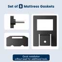 Non Slip Mattress Gaskets, Mattress Holder in Place Gripper for Metal Bed Frame, Keep Mattress from Sliding Gripper, Adjustable, 6 PCS, Black