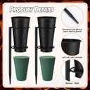 6 Sets Metal Cemetery Flower Vase with Stake for Grave, Flower Holder in Base Graveyard Vase with Floral Foam for Grave Decoration, Black