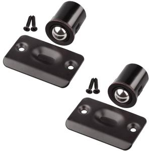 HOMOTEK 2 Pack Drive in Ball Catch with Strike Plate for Closet Doors, Oil Rubbed Bronze, 13/16 Inch x 1-1/8 Inch, Die-cast, Adjustable Tension Ball