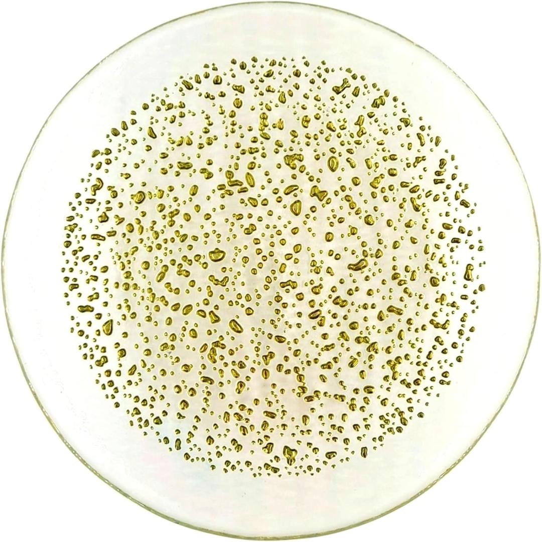 Red Pomegranate ISLA 7" Canape Plate Clear/Gold