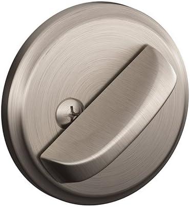 Schlage B80619 Standard Trim Door Bolt with No Cylinder, Highest Residential Security, 2.5 Diameter, Satin Nickel Steel